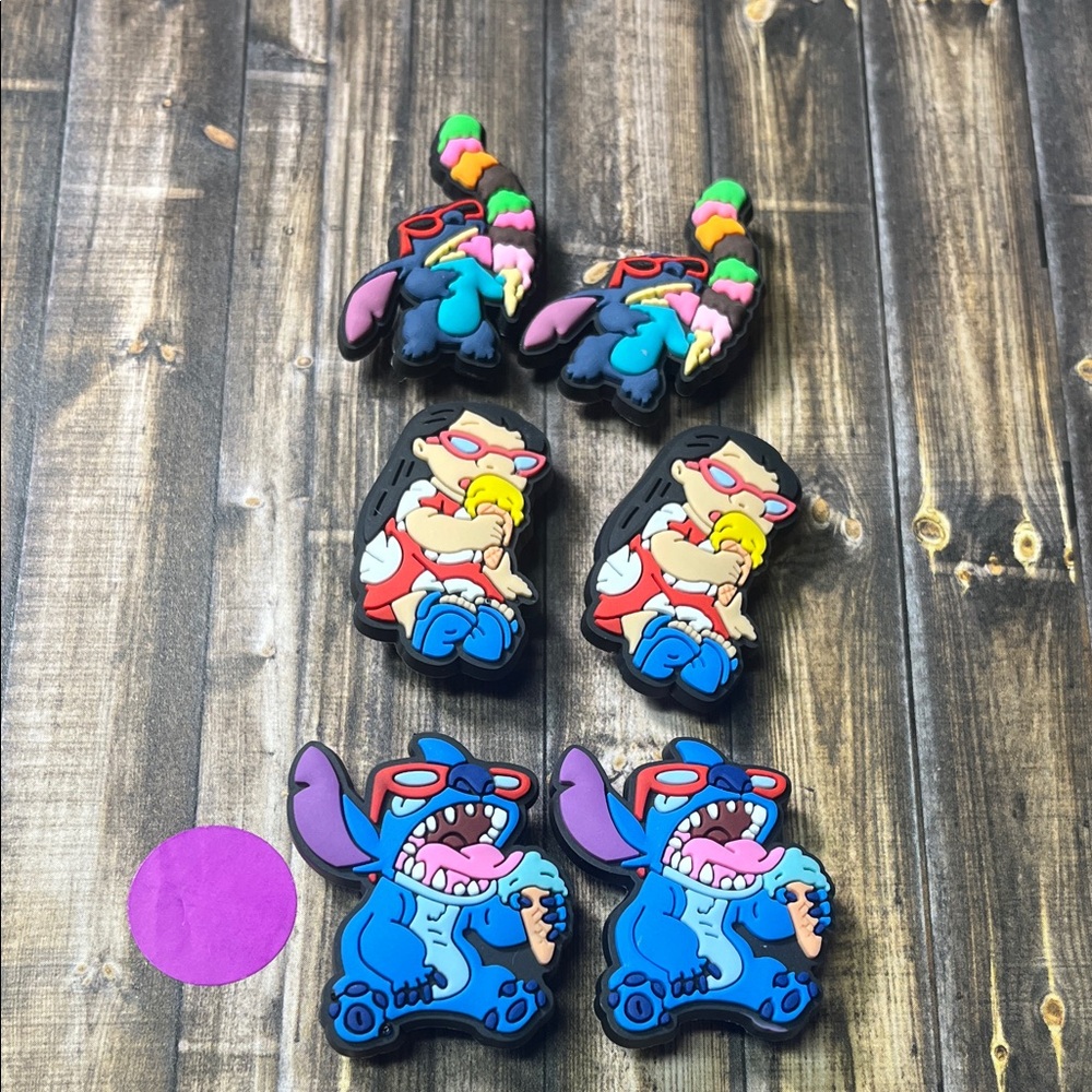 5for$10 Lilo And Stitch Ice Cream for Croc Shoes 6Pcs Croc Charms Accessories